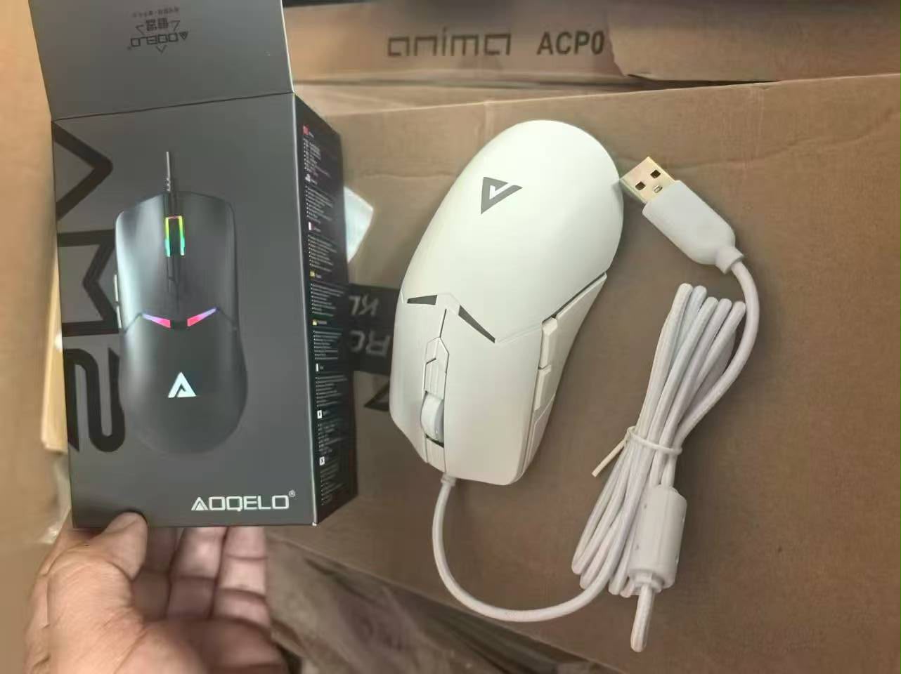 Original AQELO AM 2 Wired RGB Gaming Mouse Ergonomic Design Smooth Tracking Durable Build Bright RGB Lighting For Gamers