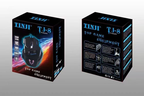 Original TINJI TJ 8 Wired RGB Gaming Mouse Ergonomic Design Smooth Tracking Durable Build Bright RGB Lighting For Gamers
